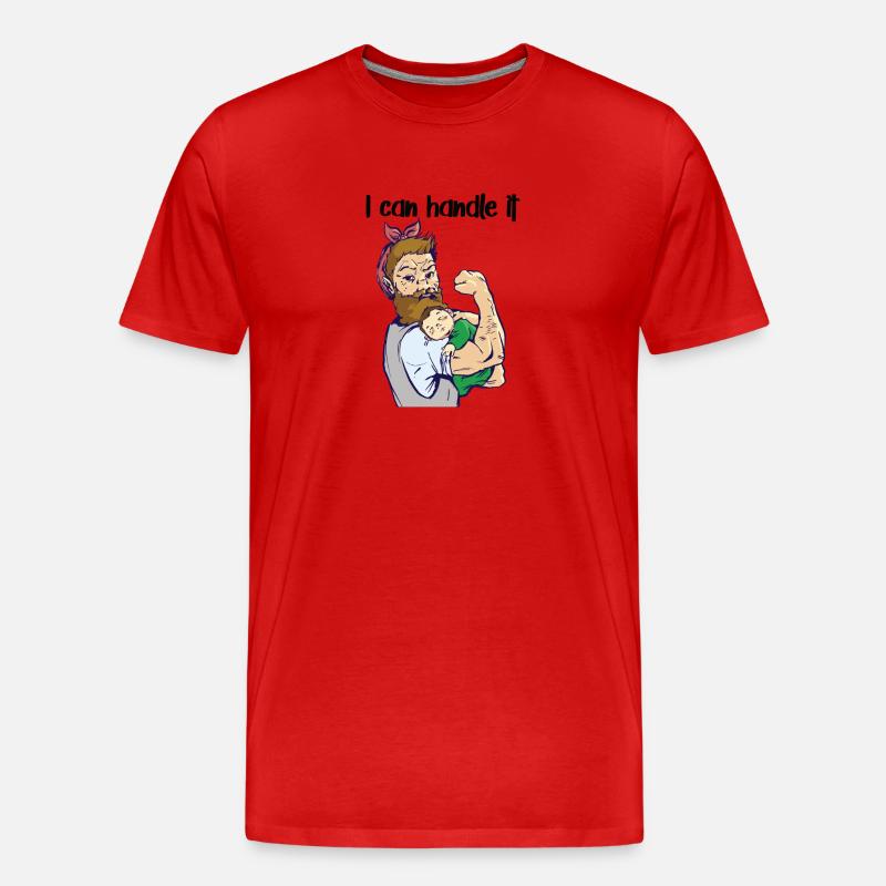 Elternzeit Vater, Papa. Geschenkidee Elternzeit - Männer Premium Bio T-Shirt - Rot