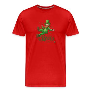 Glücksbringer Kobold - Männer Premium Bio T-Shirt - Rot - Vorne - Damien (186cm)
