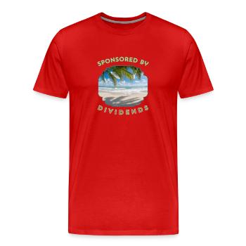 Sponsored by dividends - Männer Premium Bio T-Shirt - Rot - Vorne - Damien (186cm)