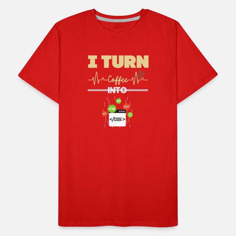 Je Transforme le Café en Code ! T-shirt bio Premium Homme