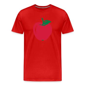 Apfel - Männer Premium Bio T-Shirt - Rot - Vorne - Damien (186cm)
