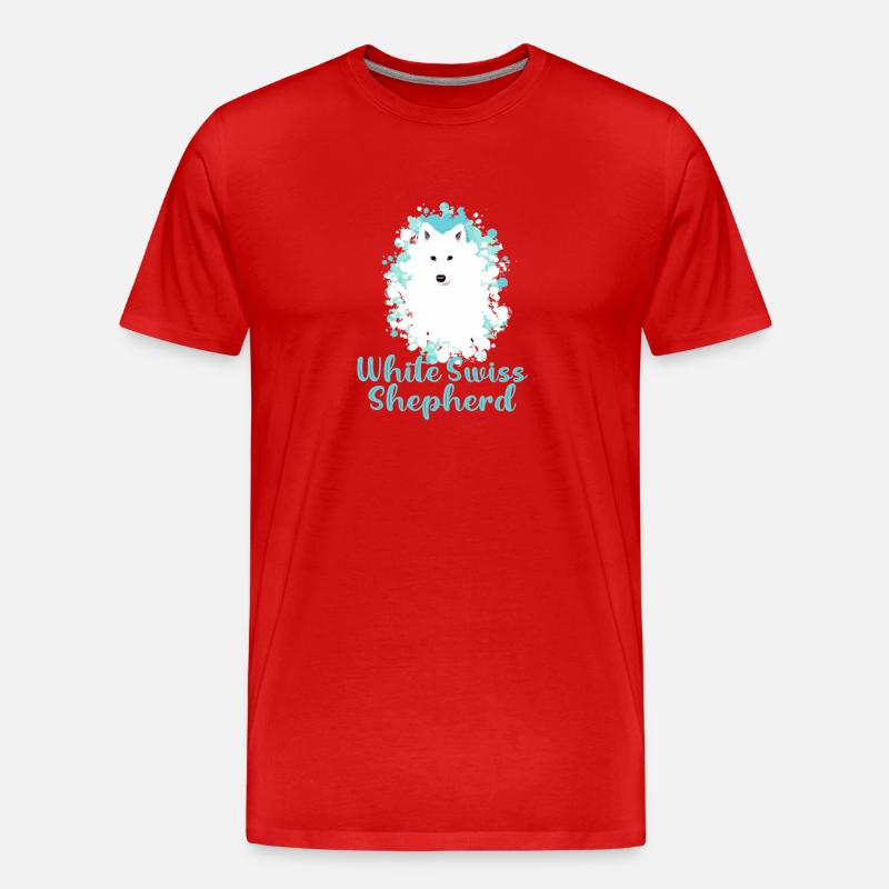 White Swiss Shepherd,hund,schäferhund,blau - Männer Premium Bio T-Shirt - Rot