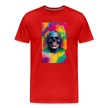 ARTWORK Skull Color - Men's Premium Organic T-Shirt - red - Front - Damien (186cm)