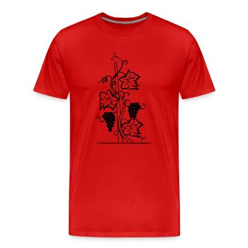 vigne vin lune nuit - T-shirt bio Premium Homme - rouge - Devant - Damien (186cm)