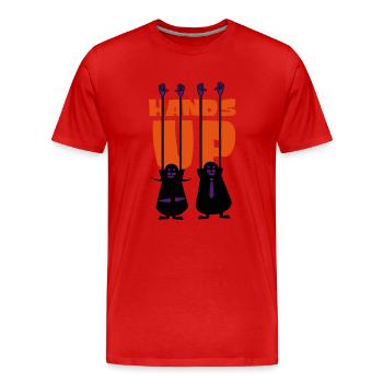 Hands-up - Men's Premium Organic T-Shirt - red - Front - Damien (186cm)