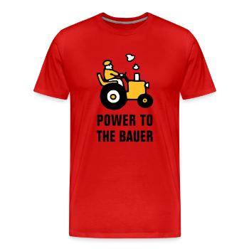 power_to_the_bauer_072011_b_3c - Men's Premium Organic T-Shirt - red - Front - Damien (186cm)