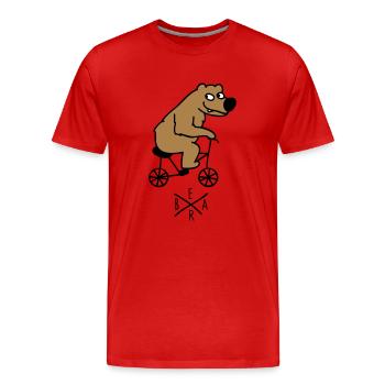 sporty bear - Men's Premium Organic T-Shirt - red - Front - Damien (186cm)