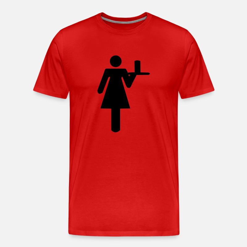 Kellnerin - Männer Premium Bio T-Shirt - Rot