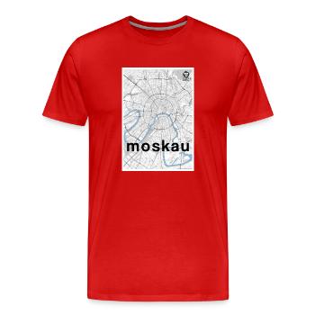 Moscou hipster carte de la ville noir blanc - T-shirt bio Premium Homme - rouge - Devant - Damien (186cm)