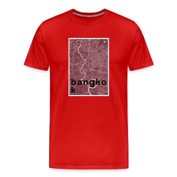 Bangkok Hipster Stadt Karte rot - Männer Premium Bio T-Shirt - Rot - Vorne - Damien (186cm)