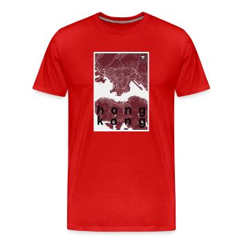 Hong Kong Hipster Stadt Karte rot - Männer Premium Bio T-Shirt - Rot - Vorne - Damien (186cm)