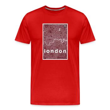 London Hipster Stadt Karte rot - Männer Premium Bio T-Shirt - Rot - Vorne - Damien (186cm)