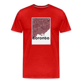 Toronto Hipster Stadt Karte rot - Männer Premium Bio T-Shirt - Rot - Vorne - Damien (186cm)