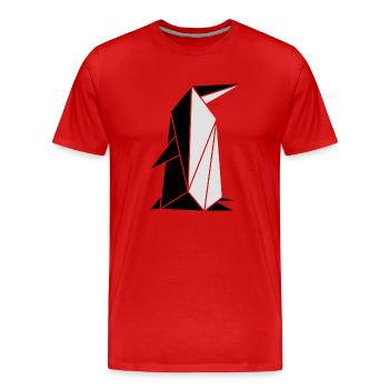 Origami: Pinguin - T-shirt bio Premium Homme - rouge - Devant - Damien (186cm)