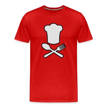 chef cuisinier - T-shirt bio Premium Homme - rouge - Devant - Damien (186cm)