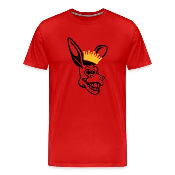 donkey_face_pe2 - T-shirt bio Premium Homme - rouge - Devant - Damien (186cm)