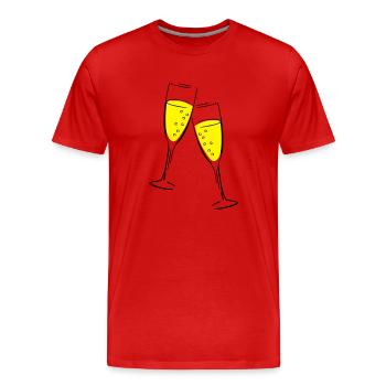 sekt design glas - Männer Premium Bio T-Shirt - Rot - Vorne - Damien (186cm)