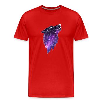 Geometrie Galaxiewolf - Männer Premium Bio T-Shirt - Rot - Vorne - Damien (186cm)