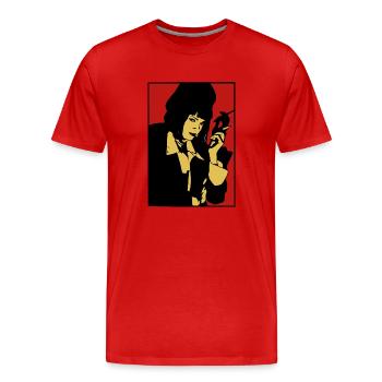 Années 90 - T-shirt bio Premium Homme - rouge - Devant - Damien (186cm)
