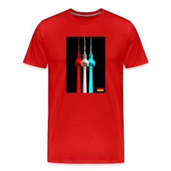 Berliner Fernsehturm - Männer Premium Bio T-Shirt - Rot - Vorne - Damien (186cm)