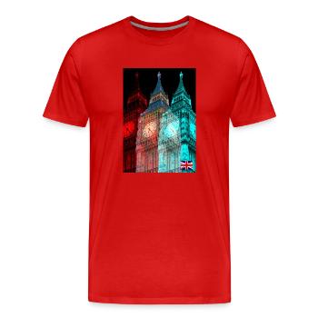 Londres - T-shirt bio Premium Homme - rouge - Devant - Damien (186cm)