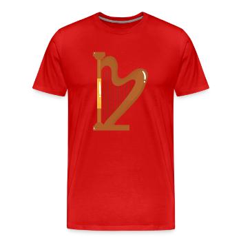 harpe - T-shirt bio Premium Homme - rouge - Devant - Damien (186cm)
