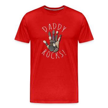 Daddy Rocks! - Men's Premium Organic T-Shirt - red - Front - Damien (186cm)