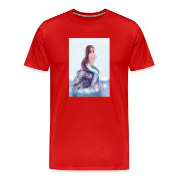 Meerjungfrau - Männer Premium Bio T-Shirt - Rot - Vorne - Damien (186cm)