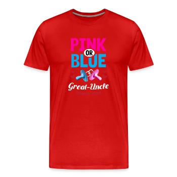 Le grand-oncle rose ou bleu vous aime Le genre révèle - T-shirt bio Premium Homme - rouge - Devant - Damien (186cm)