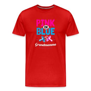 La grand-mère rose ou bleue vous aime Le genre révèle - T-shirt bio Premium Homme - rouge - Devant - Damien (186cm)