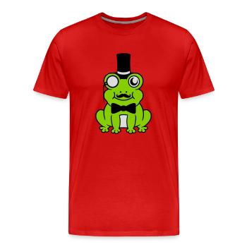 Sir Frog Gentlemen Cylinder - Men's Premium Organic T-Shirt - red - Front - Damien (186cm)