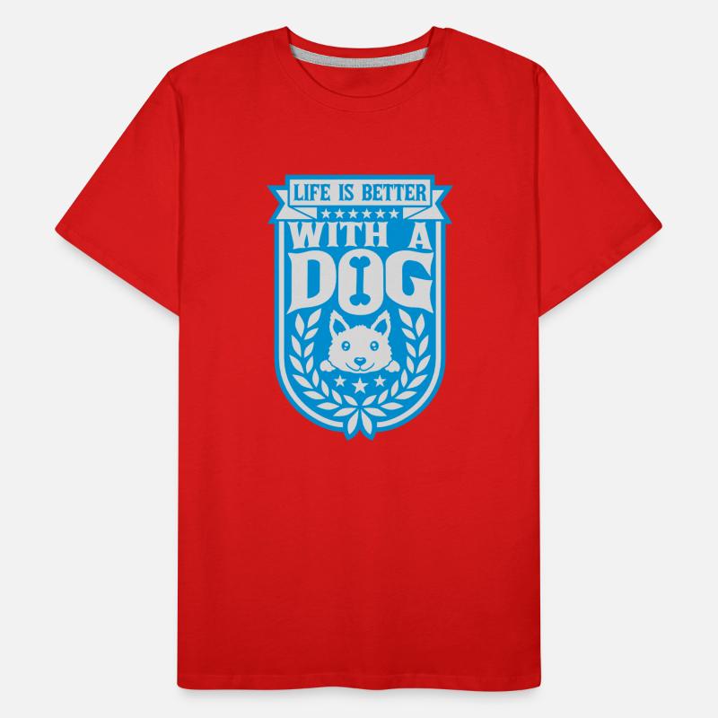 better with a dog Männer Premium Bio T-Shirt