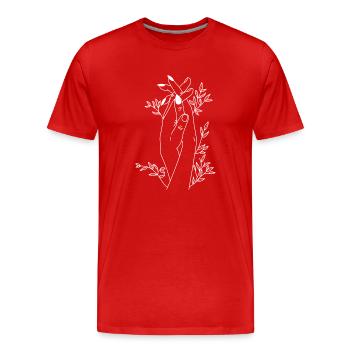 Growing hands - Men's Premium Organic T-Shirt - red - Front - Damien (186cm)