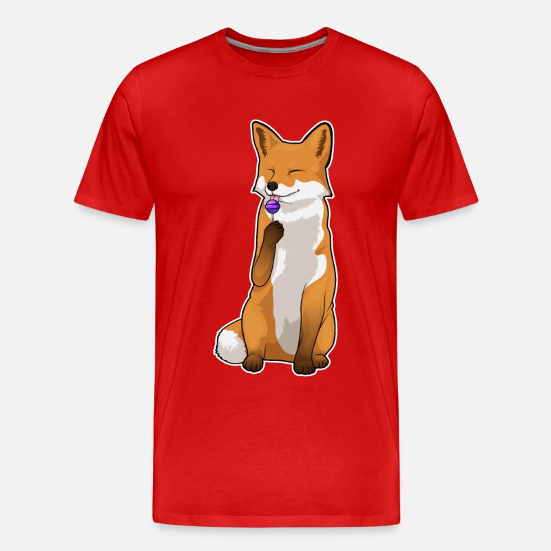 Fuchs Lutscher - Männer Premium Bio T-Shirt - Rot