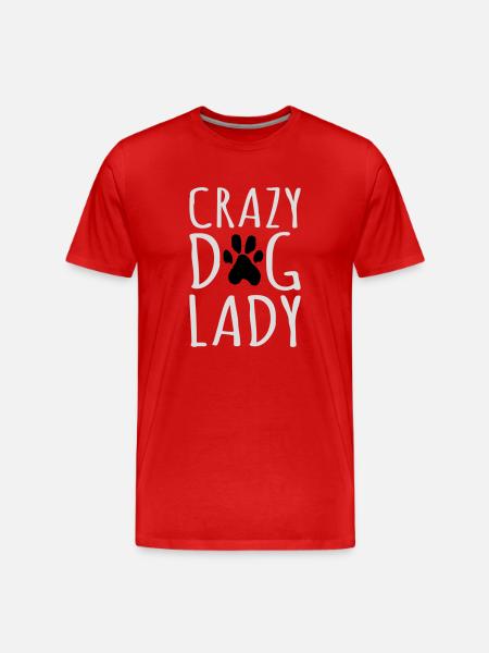 Crazy Dog Lady citat - Herre Premium T-shirt økologisk - rød