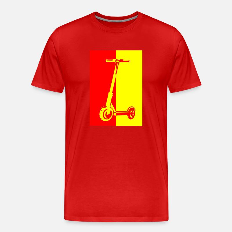 E-Scooter E-Roller Scooter - Männer Premium Bio T-Shirt - Rot