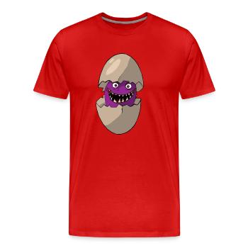 Monster from the Egg Comic Creature 1.0 - Men's Premium Organic T-Shirt - red - Front - Damien (186cm)