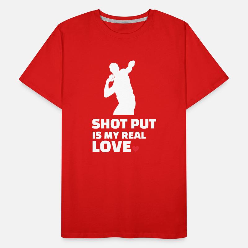 Ich liebe Kugelstoßen. Männer Premium Bio T-Shirt