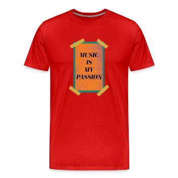 Musik ist meine Leidenschaft - Männer Premium Bio T-Shirt - Rot - Vorne - Damien (186cm)