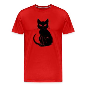 Cat Cat Kitten Cat Lady - Men's Premium Organic T-Shirt - red - Front - Damien (186cm)