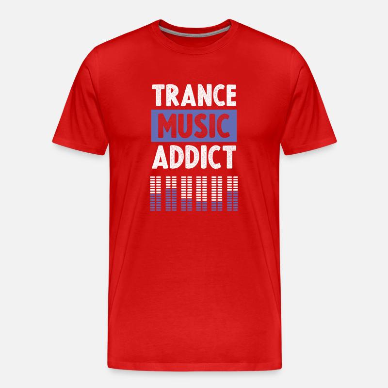 trance süchtig - Männer Premium Bio T-Shirt - Rot