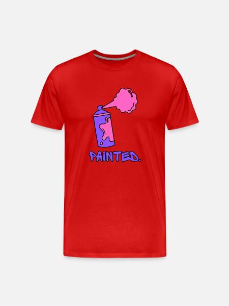 Peint - Violet/Rose - T-shirt bio Premium Homme - rouge