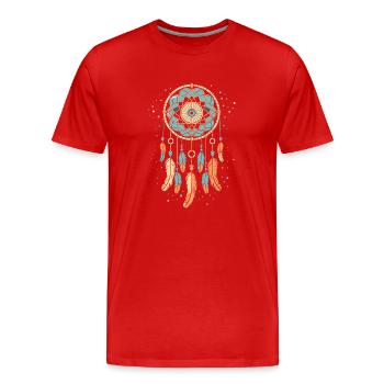 Capteur de rêves - T-shirt bio Premium Homme - rouge - Devant - Damien (186cm)