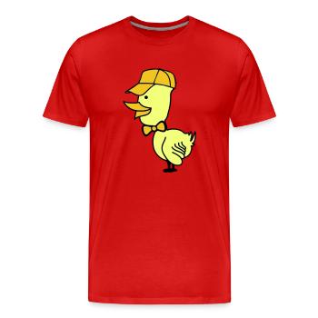 ente cap - Männer Premium Bio T-Shirt - Rot - Vorne - Damien (186cm)