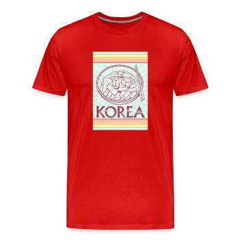 Korean Bibimbap Cuisine Dish Ramen Rice - Men's Premium Organic T-Shirt - red - Front - Damien (186cm)