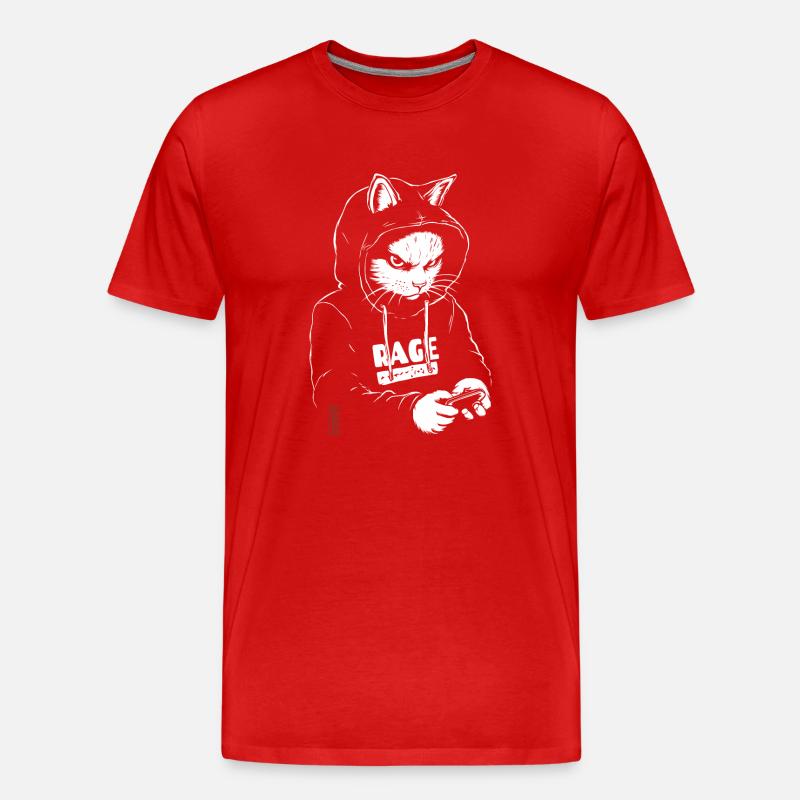 Chat à capuche - T-shirt bio Premium Homme - rouge