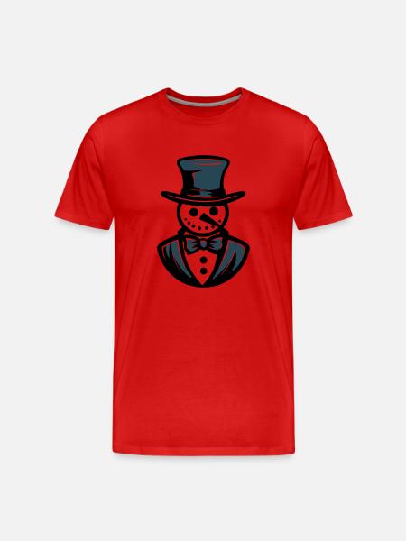 Snowman Frosty Gentleman - Men's Premium Organic T-Shirt - red