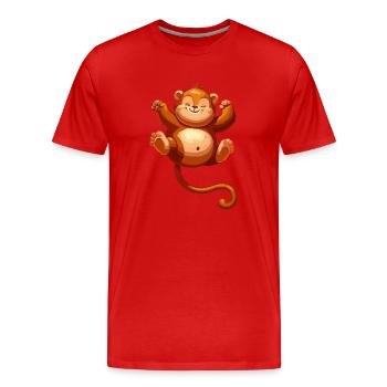 Cute Animal Jungle - Men's Premium Organic T-Shirt - red - Front - Damien (186cm)
