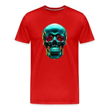 Green Skull - Men's Premium Organic T-Shirt - red - Front - Damien (186cm)