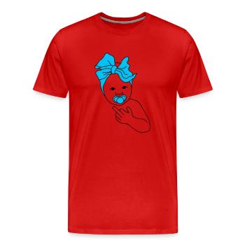 Majeur Bébé Bleu - T-shirt bio Premium Homme - rouge - Devant - Damien (186cm)